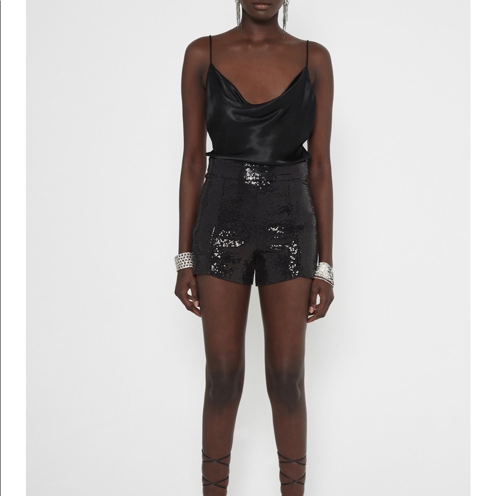 Zara black sequin shorts
